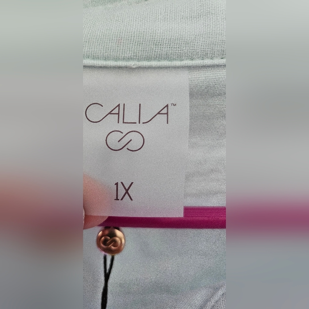 CALIA Women's Oversized 100% Cotton Cover Up, Minty Aura, Green, Size 1X, NWT - Picture 9 of 11